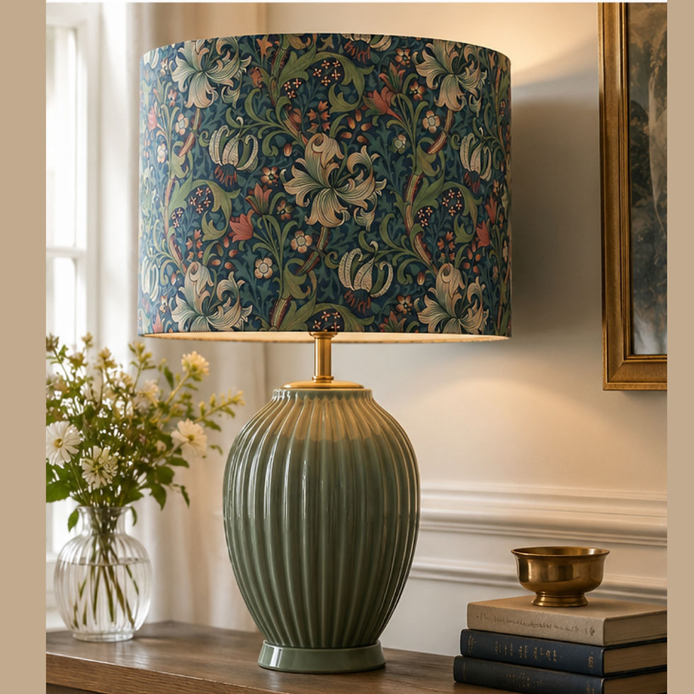William morris golden lily jewel lampshades 30cm table drum