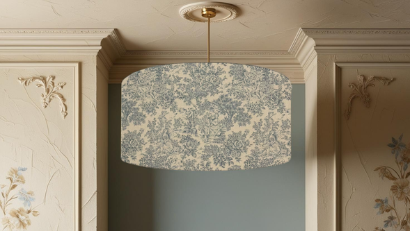 Zen Toile Ceiling Lampshades - Zen Toile Marine Ceiling Lampshade