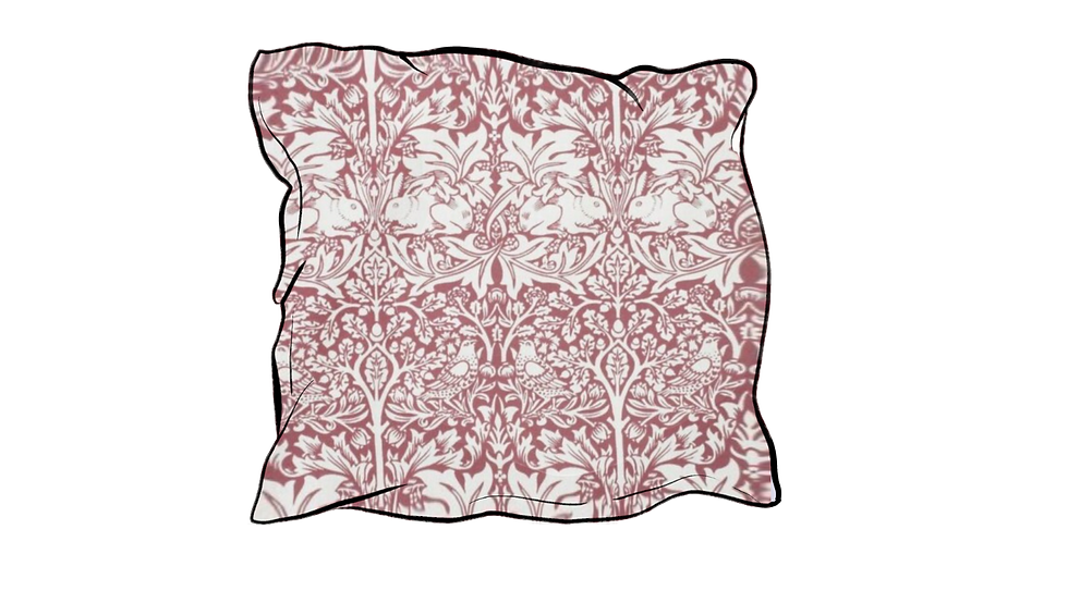 william morris brother brer rabbit red scatter cushion