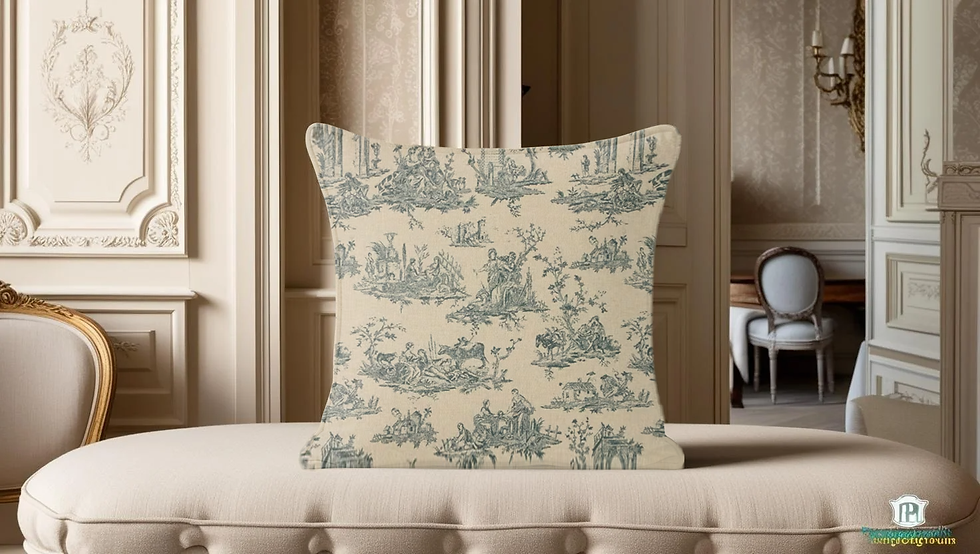 french toile marine linen scatter cushion berry