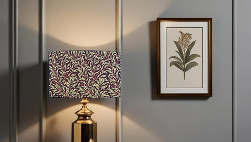 William Morris Bough Damson table lampshade