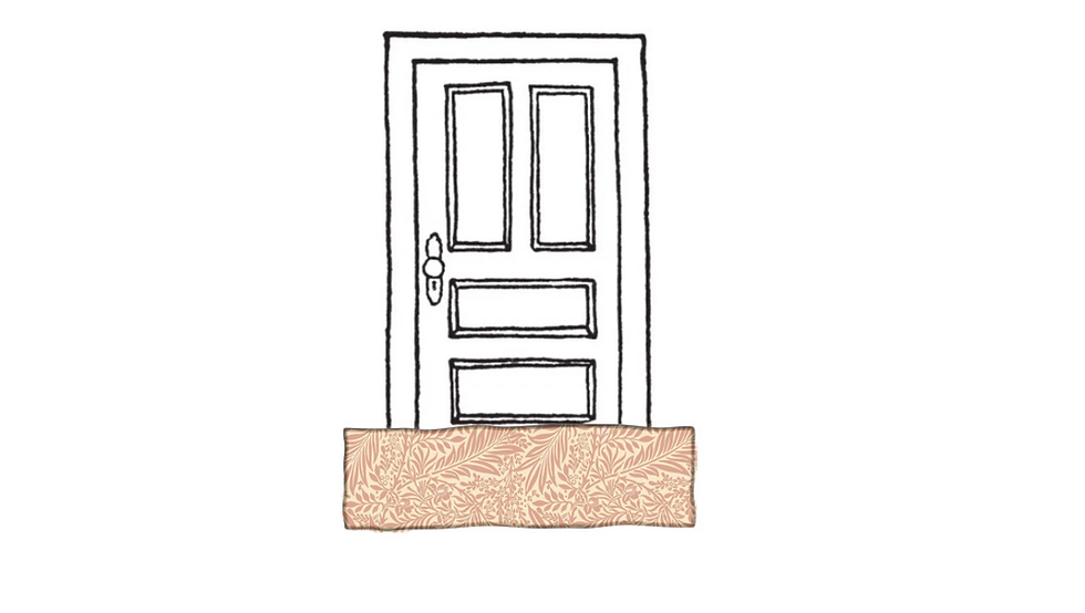 william orris larkspur rose door draught stopper