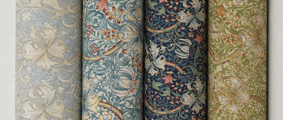 William Morris Golden Lily Cotton Fabric by the Metre