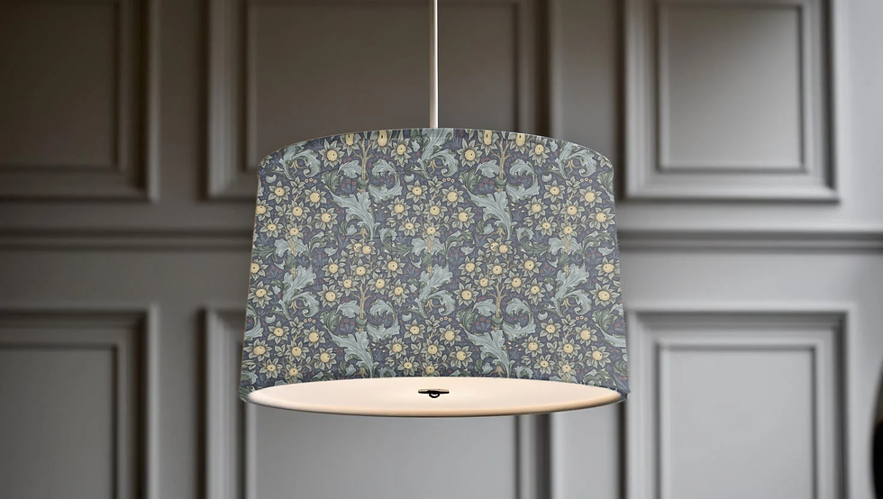 Thumbnail: william morris orchid in bluebell ceiling lampshade