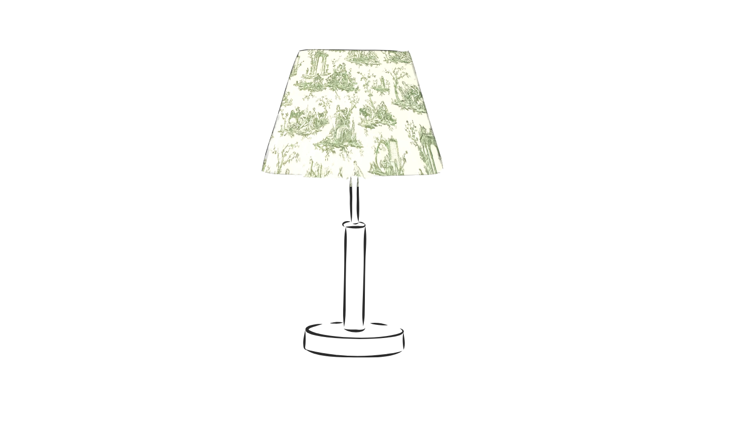 french toile sap green empire table lampshade