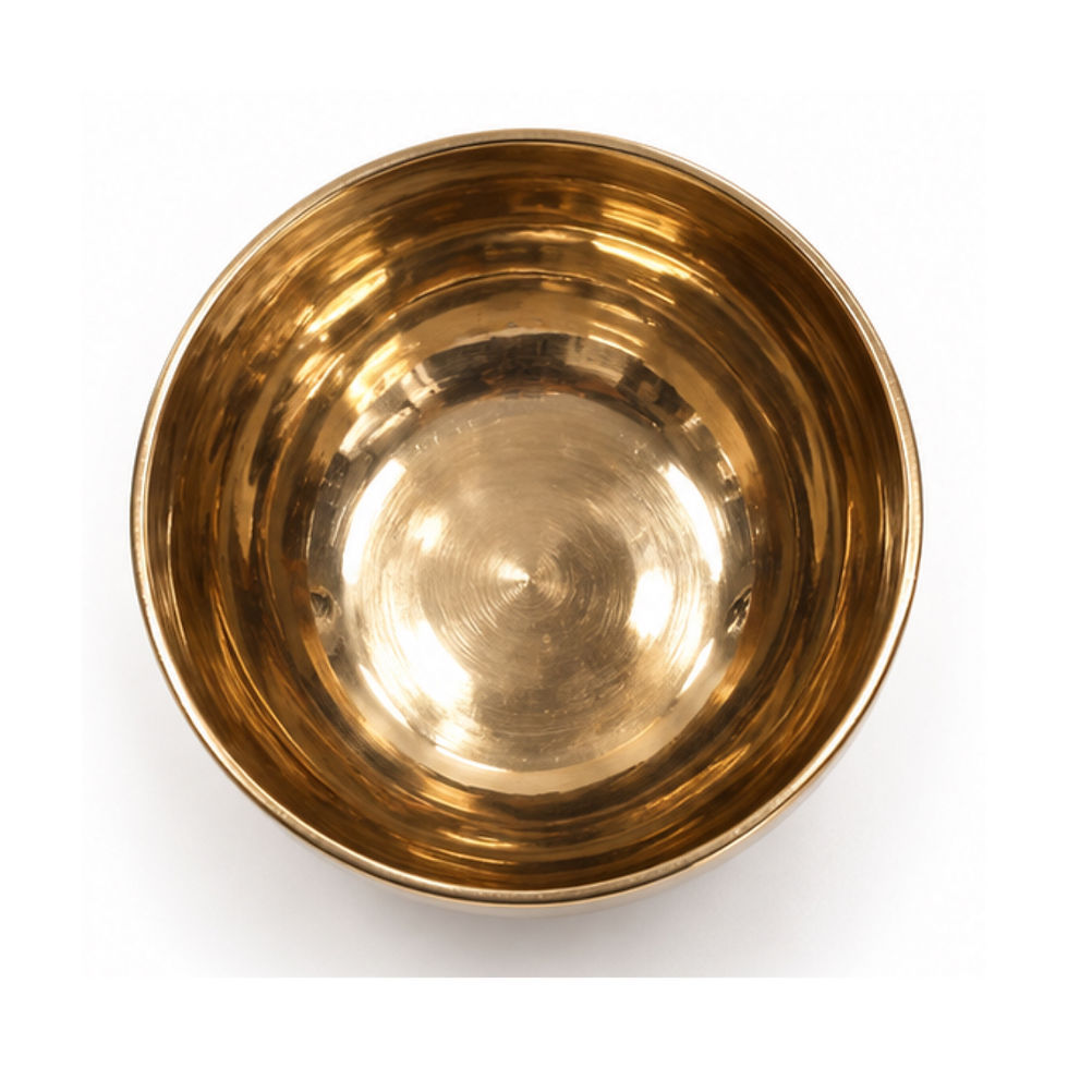 Thumbnail: 17 cm handmade bell-metal singing bowl top view