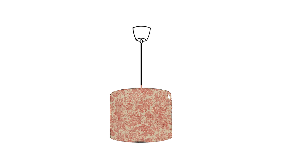 zen toile red linen drum ceiling lampshade