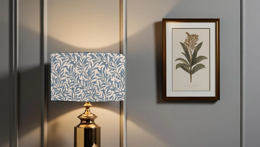 William Morris Bough Azure table lampshade