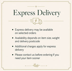 Express delivery information tile explaining selected express options, availability and additional charges.