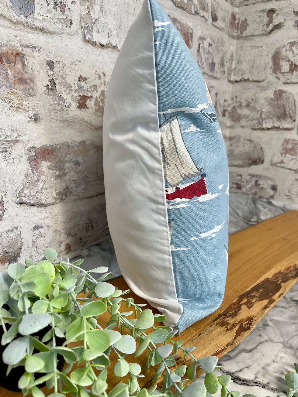 Thumbnail: clarke & clarke skipper marine scatter cushion berry and grouse