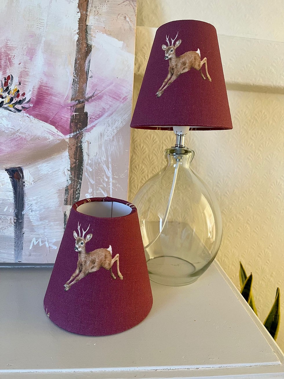 Thumbnail: wrendale deer small candle clip lampshade handmade UK