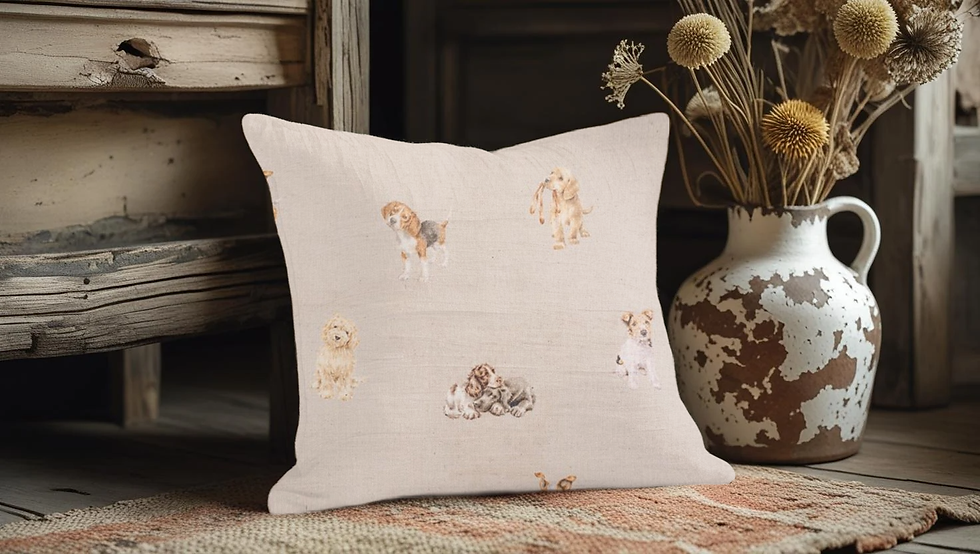wrendale dogs grey scatter cushion