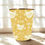 Thumbnail: Fryetts scandi narvik birds ochre waste paper bin with gold trim