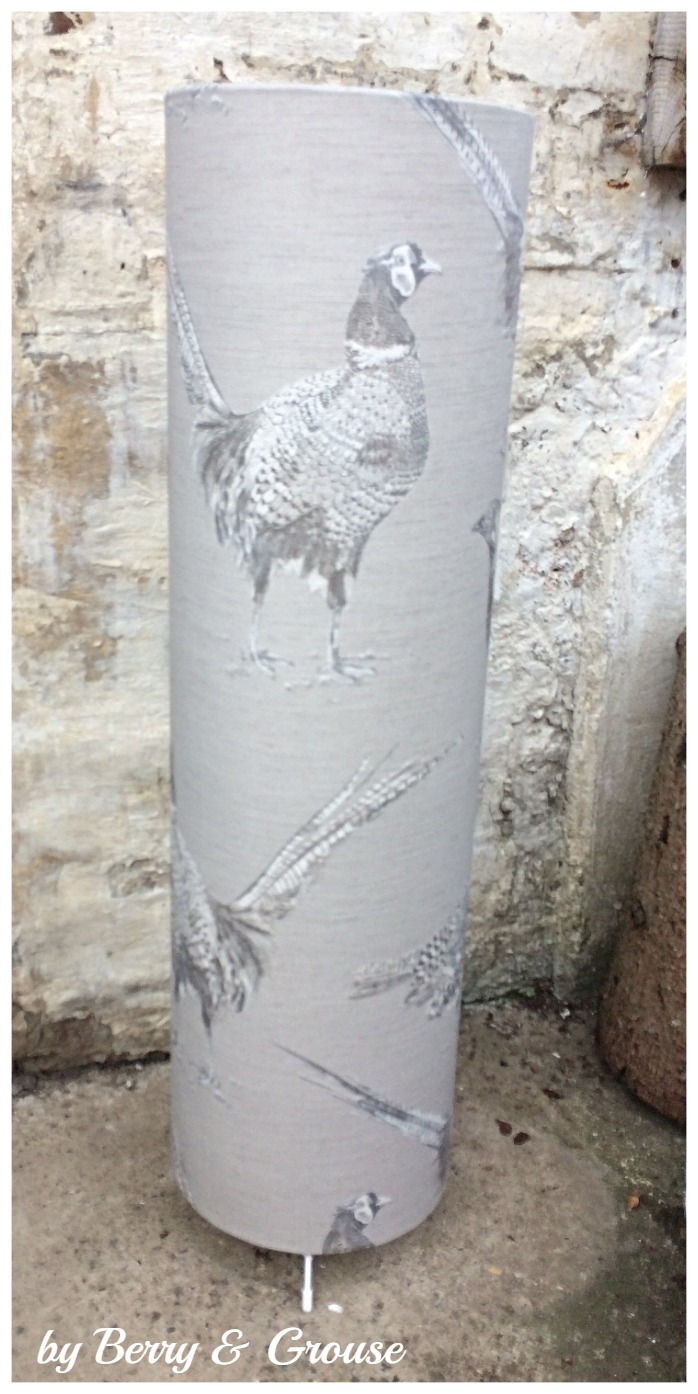 voyage venatu pheasant sepia corn tall floor cylinder lamps table side lamps handmade bespoke quality by berry & grouse