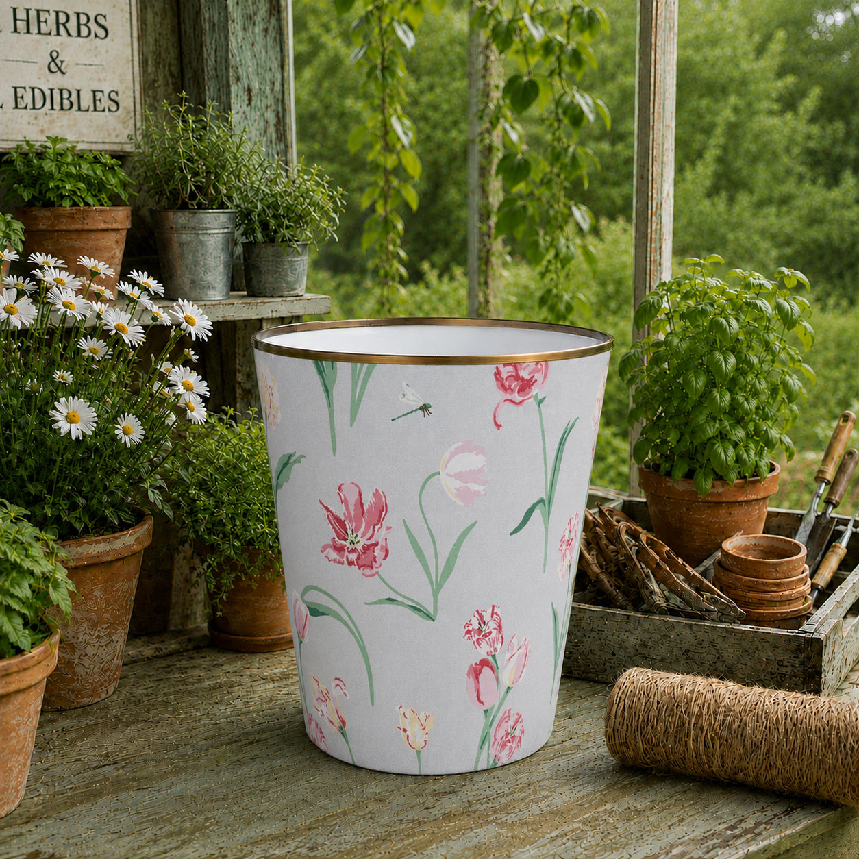 sophie allport tulips waste paper bin