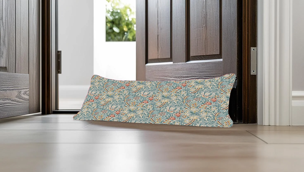 william morris golden lily tourmaline draught excluder