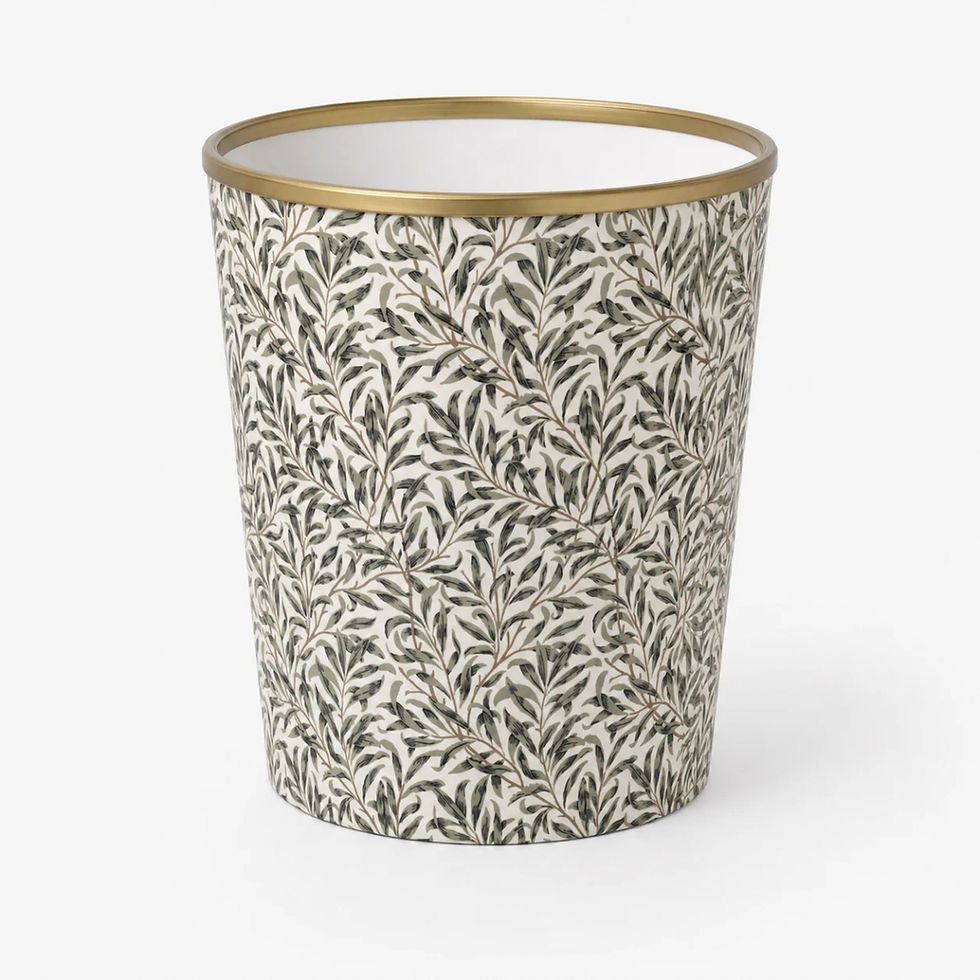 Thumbnail: william morris bough waste paper bin with gold trim