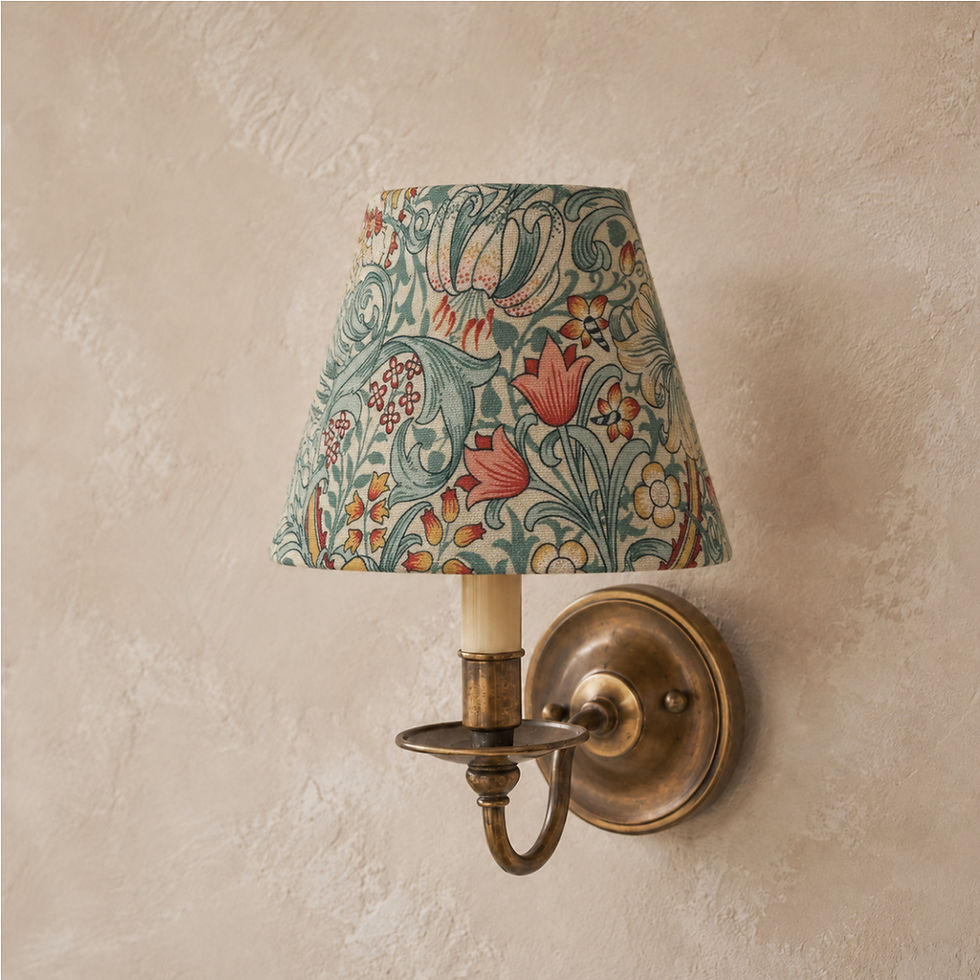 William morris golden lily tourmaline lampshade candle clip wall lampshade