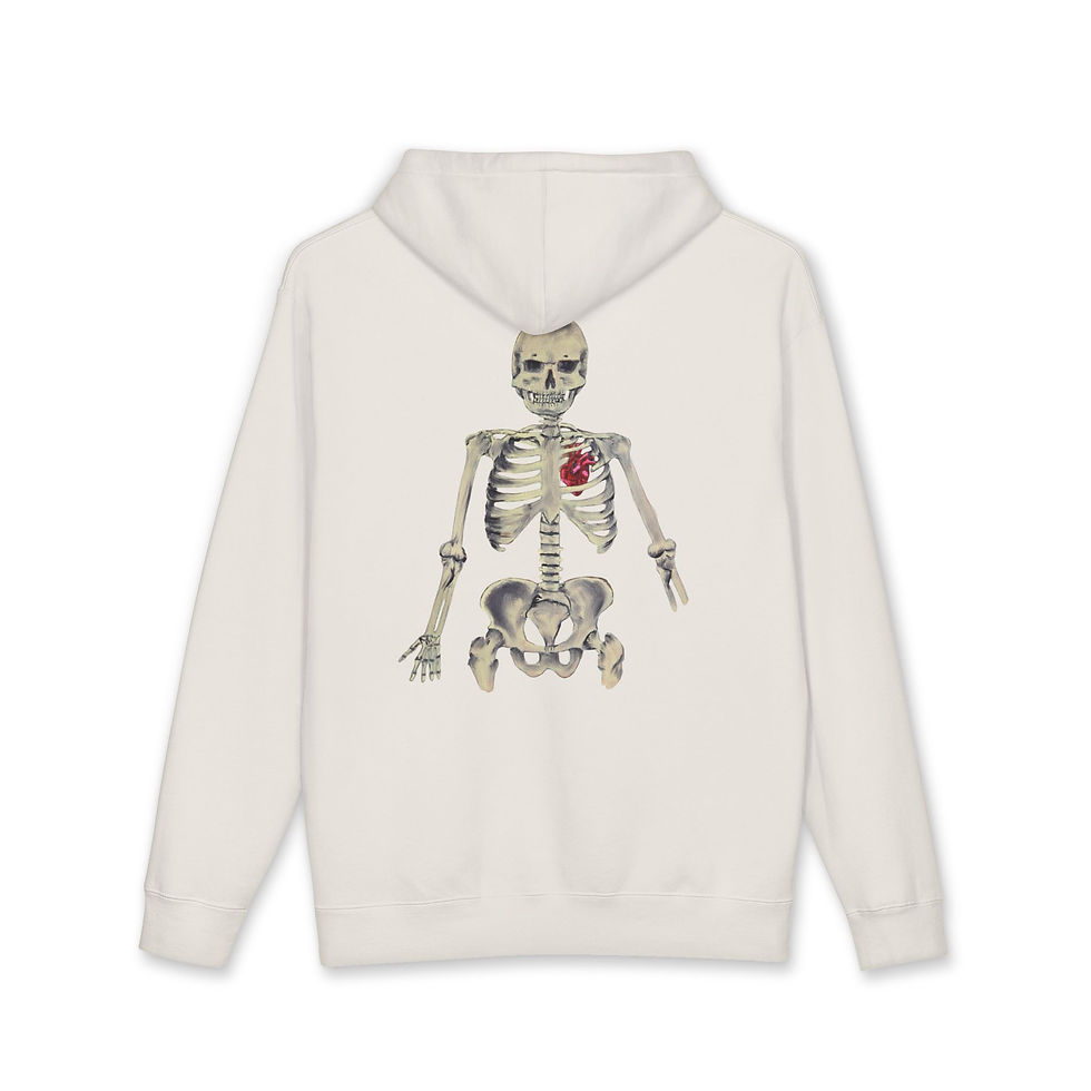 Thumbnail: Faded Skull Unisex Heavyweight Hoodie with Faded Beats Streetwear