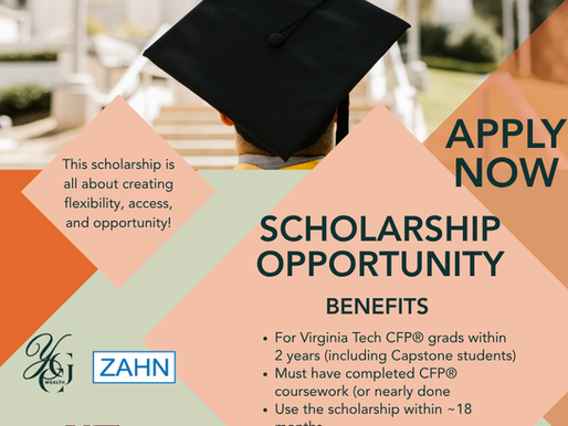 YGC Wealth | New Annual Zahn Live Review Scholarship - Virginia Tech Students & Alumni!