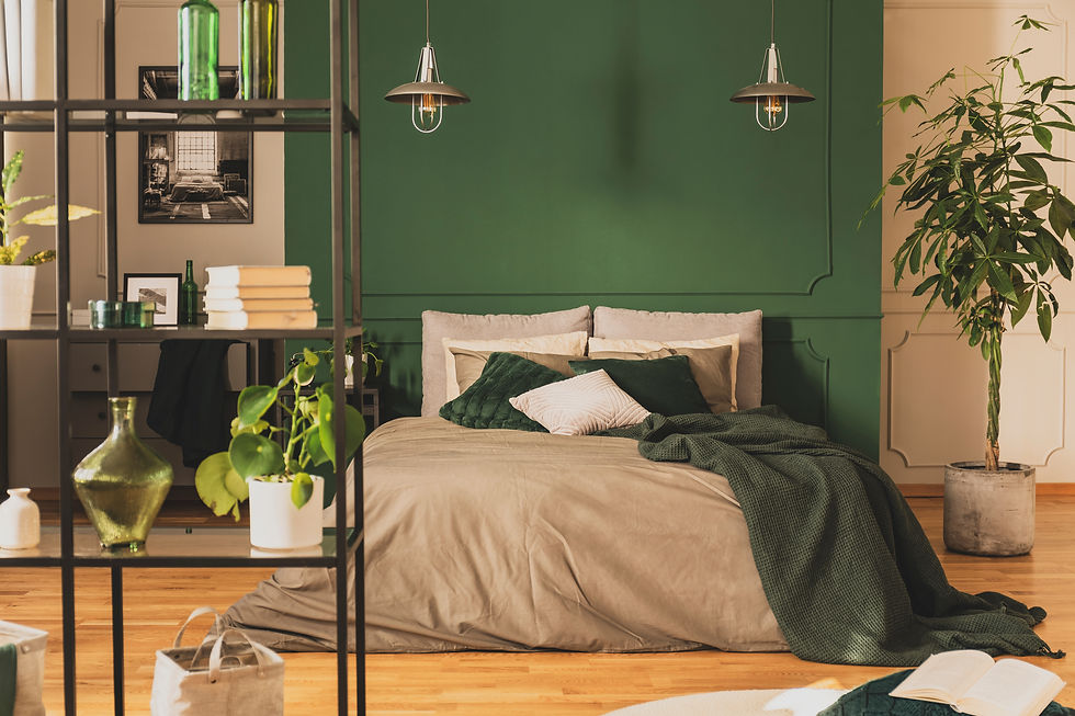 Cozy green bedroom