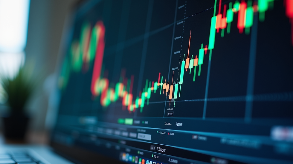 Close-up view of a computer screen showing a live trading webinar
