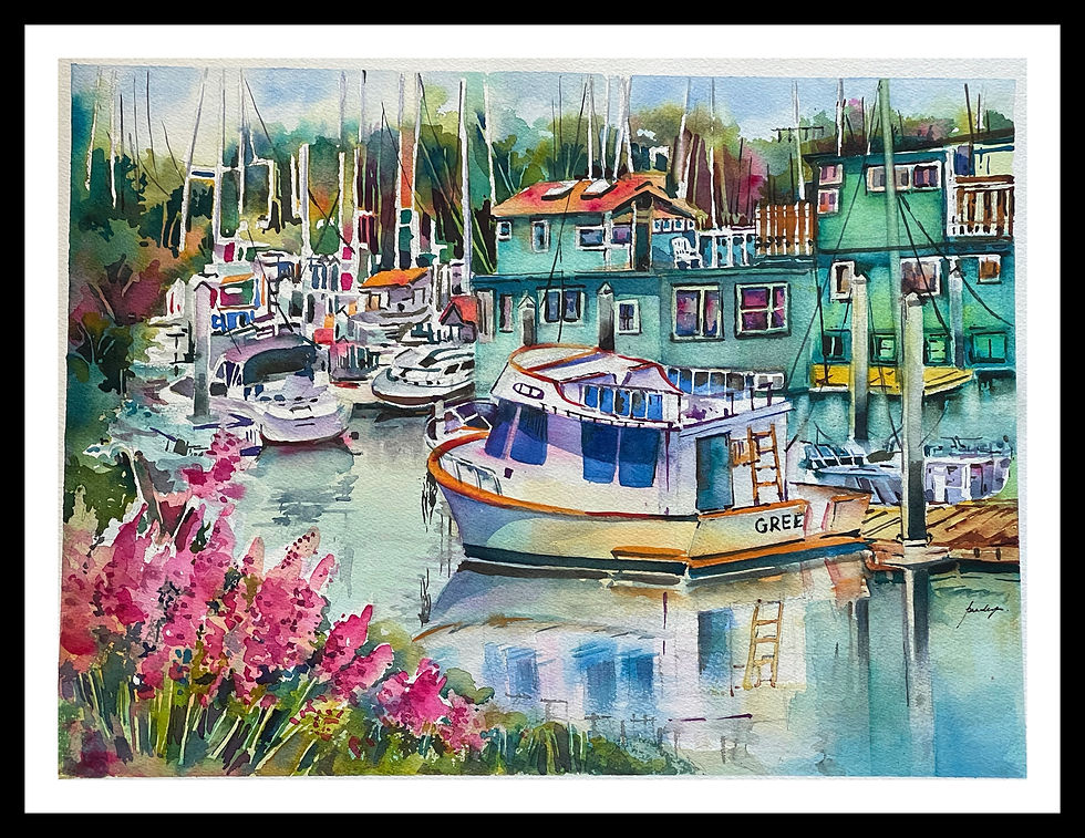 " The Marina " in watercolors