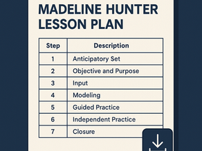Free Madeline Hunter Lesson Plan Template (PDF + Editable Format)