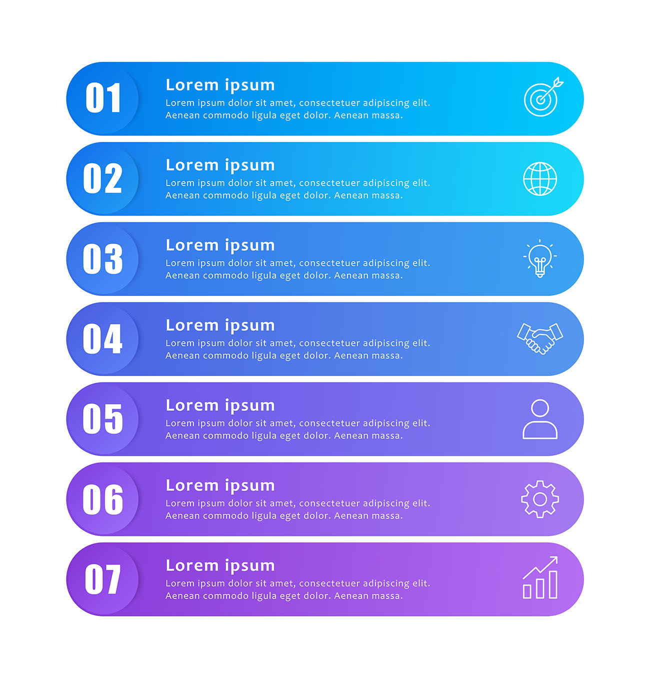 Seven Step Colorful Infographic Template Design Vector Illustration