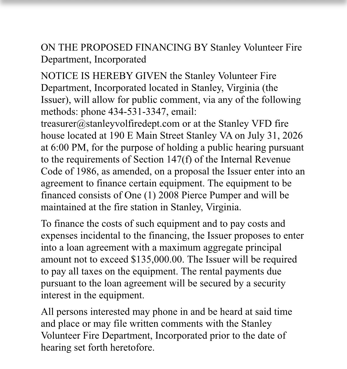 Stanley Fire Department gallery image 2