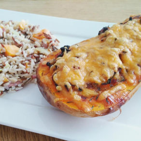 Butternut farcie et rôtie au four