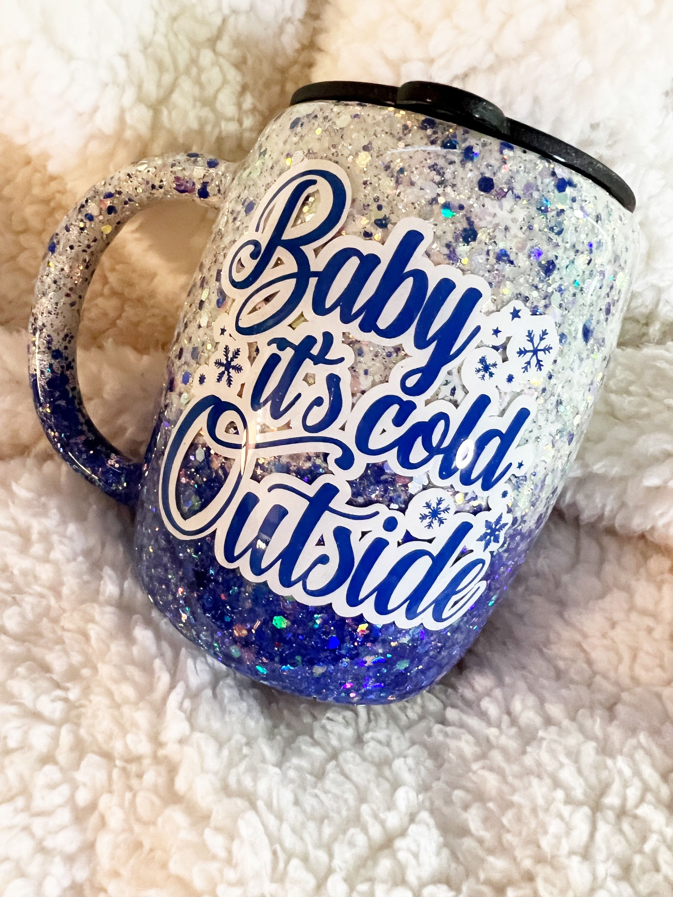 Baby It’s Cold Outside glitter coffee mug
