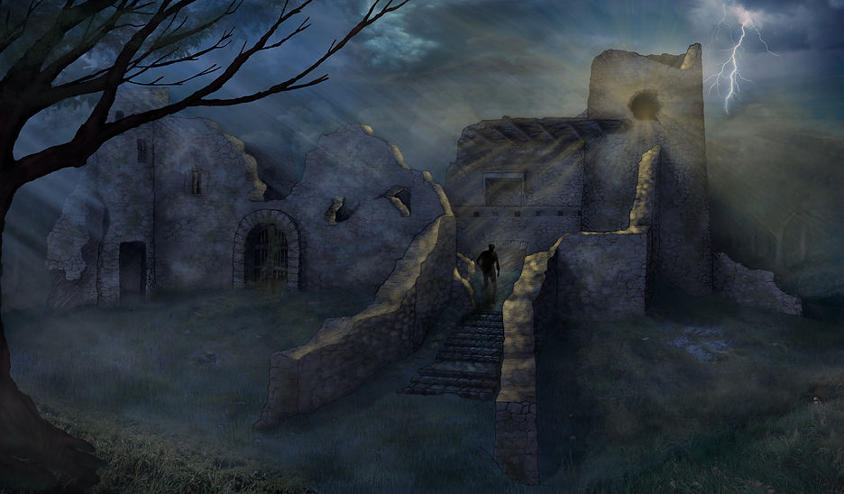 Castle ruin, Visual, The Famous Five, Five Go Down To The Sea, photoshop, concept art