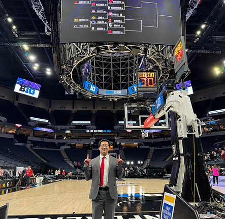 Anthony underneath the basket at Target Center in Minneapolis