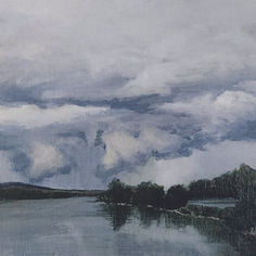 Menacing cloudy sky hangs over Trent River as summer storm kicks up in Frankford, ON