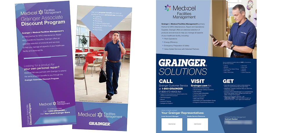 Flyer and poster promoting employee discount program