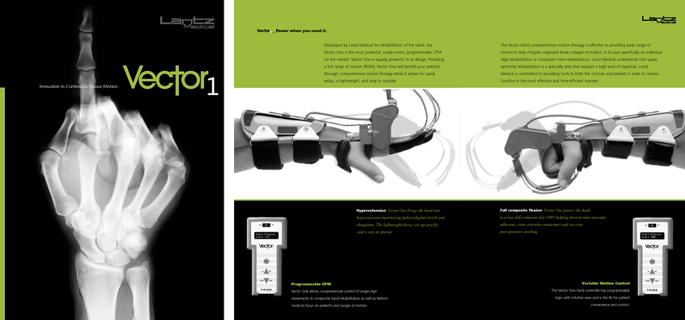 Cover and inside spread of company brochure