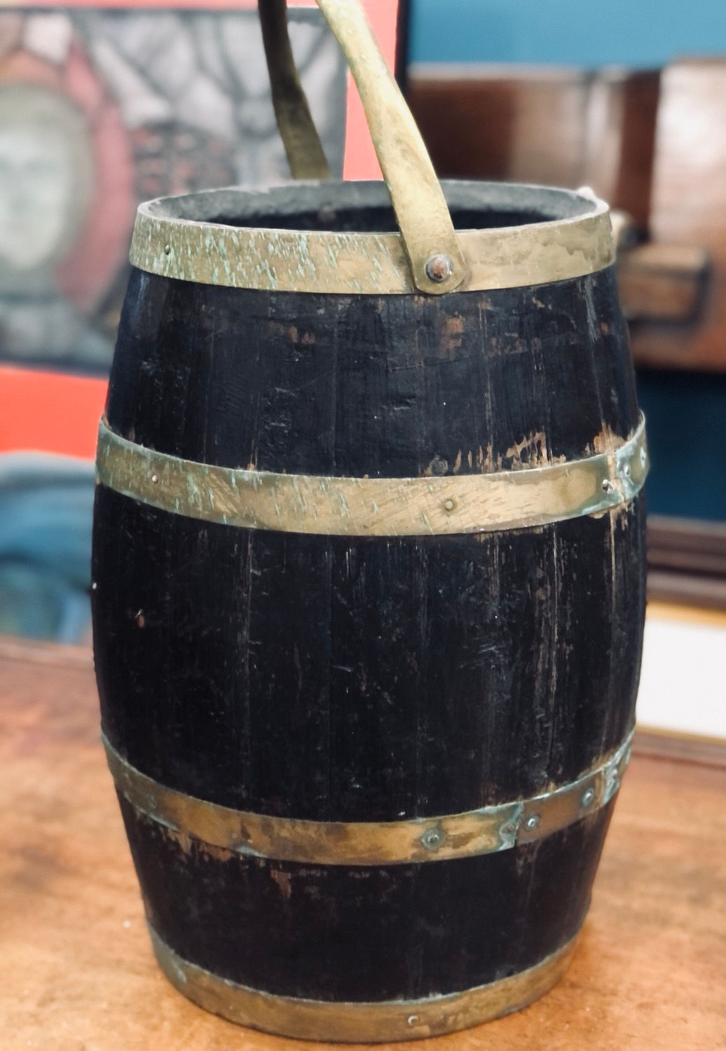 Oak and brass barrel
