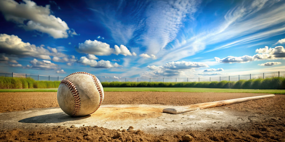 Baseball against a beautiful blue sky