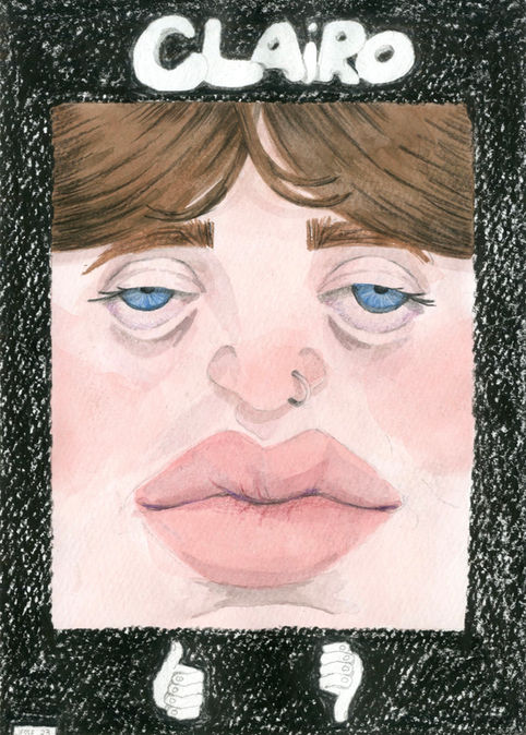 Gouache and sharpie marker on watercolor paper.