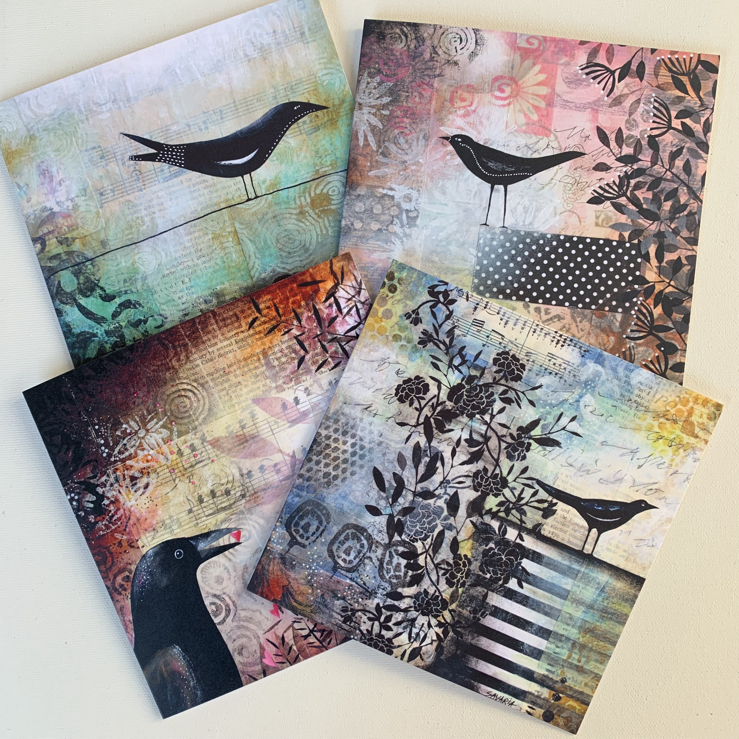 Bird Series Greeting Cards -  SET of 4