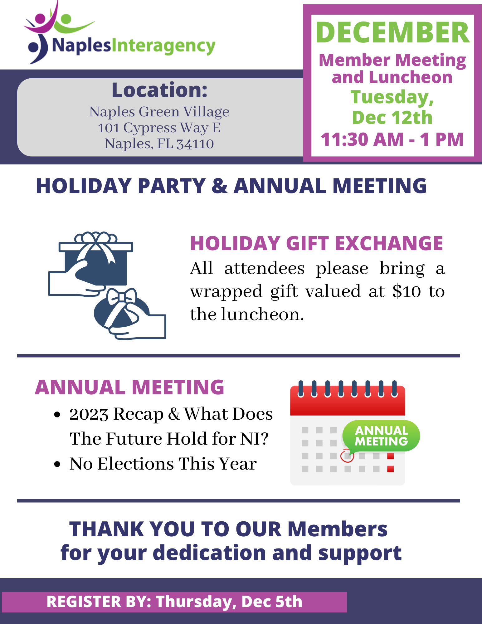 Dec Monthly Membership Luncheon | Naples Interagency