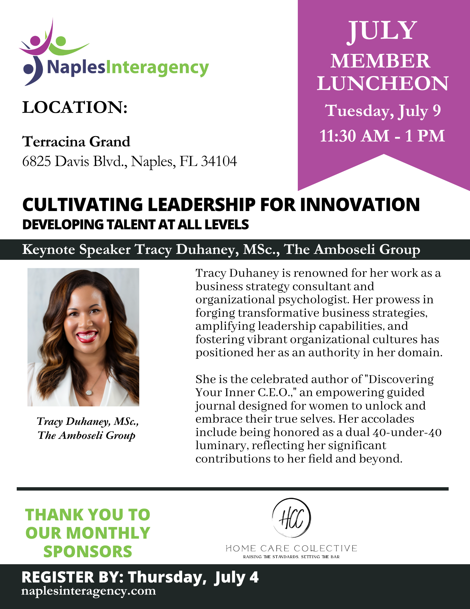 JULY Monthly Meeting: Cultivating Leadership For Innovation | Naples