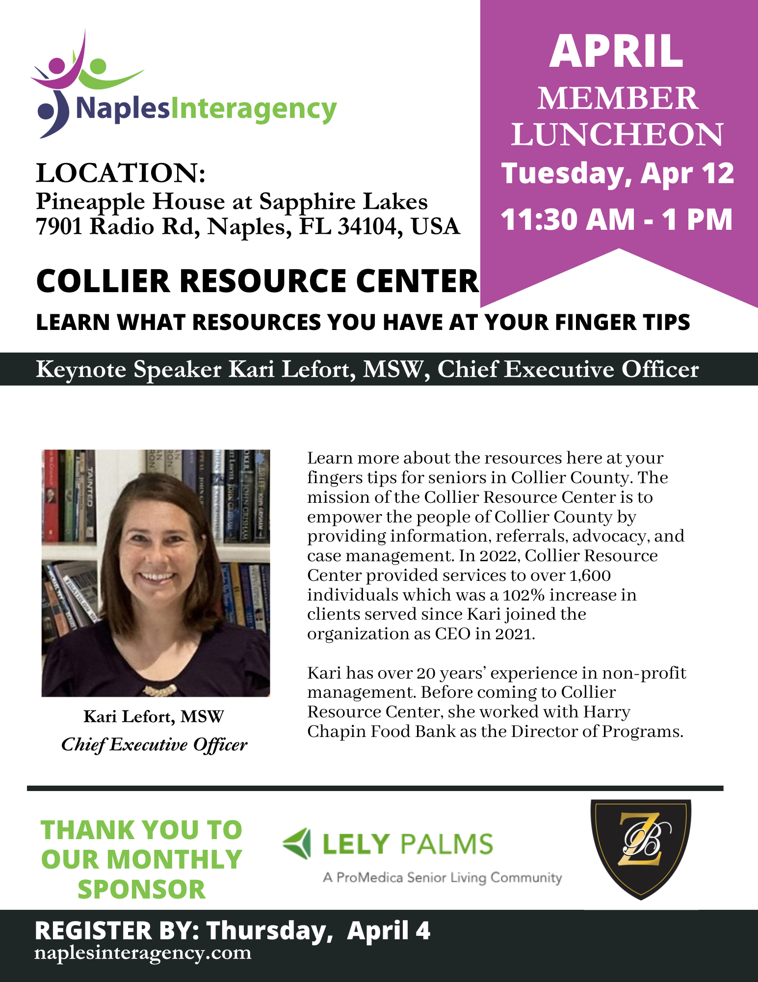 April Monthly Meeting: Collier Resource Center | Naples Interagency
