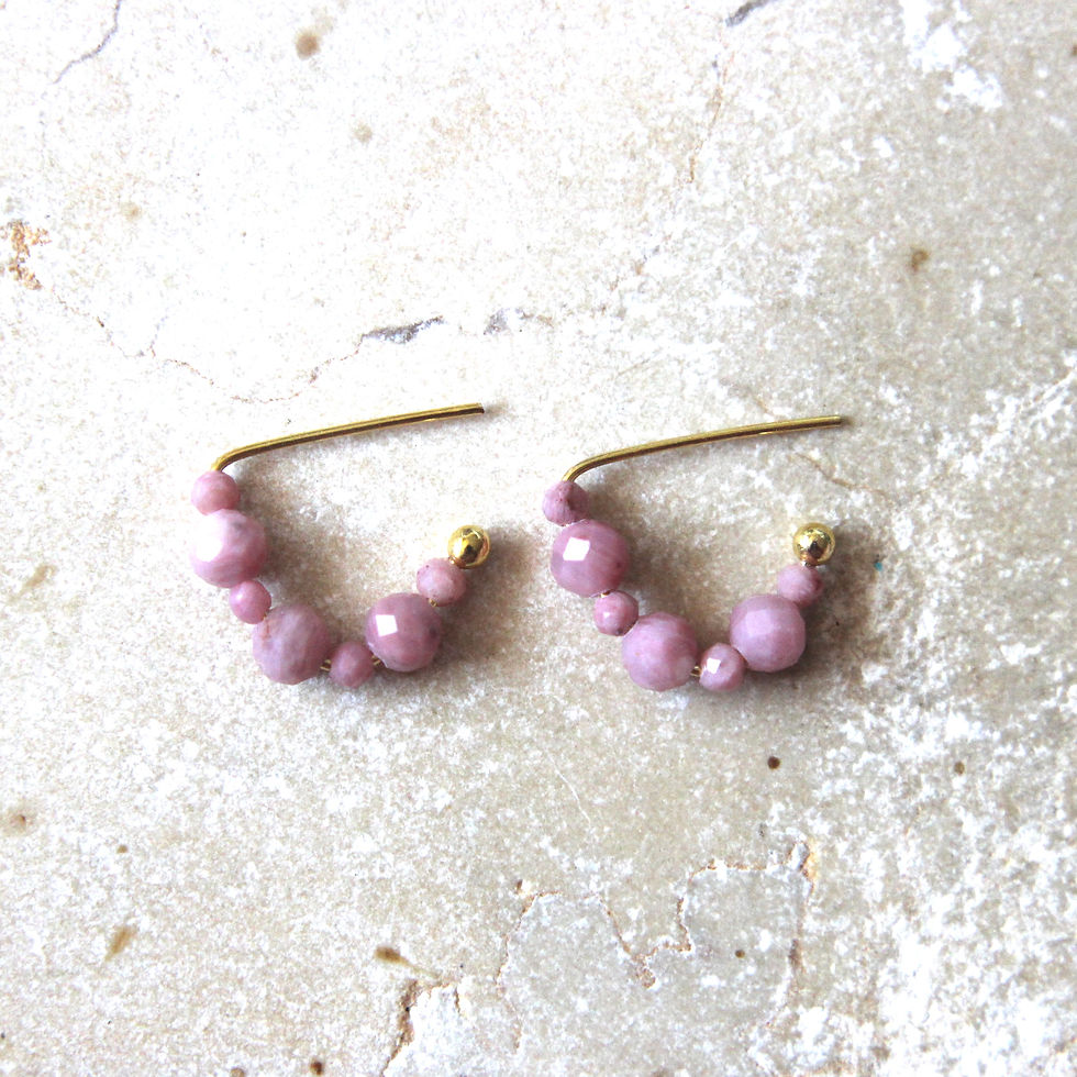 Rhodonite Inka Hoop Earrings