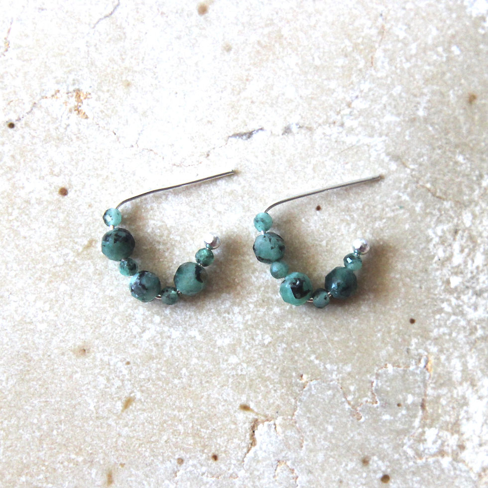 Emerald Inka Hoop Earrings