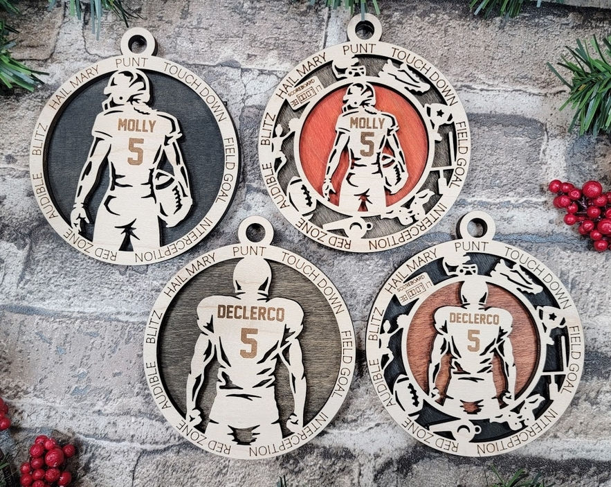 Football Team Ornaments Sharko Designs