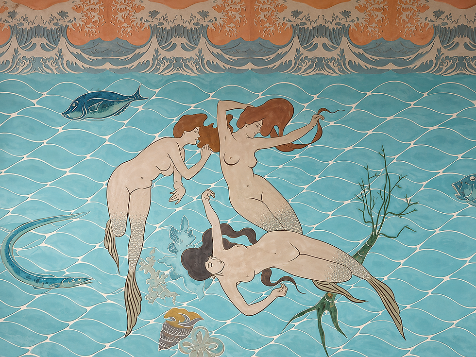 Hotel España — Salón de las Sirenas, décor marin en sgraffito et relief, attribué à Ramon Casas.