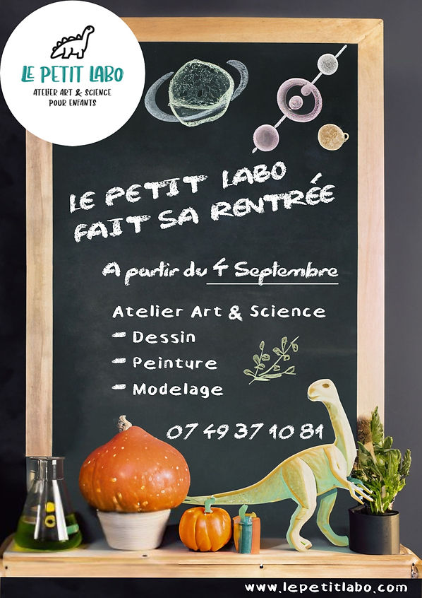 Affiche rentrée du Petit Labo 2023 atelier périscolaire enfant caen activité extra scolaire
