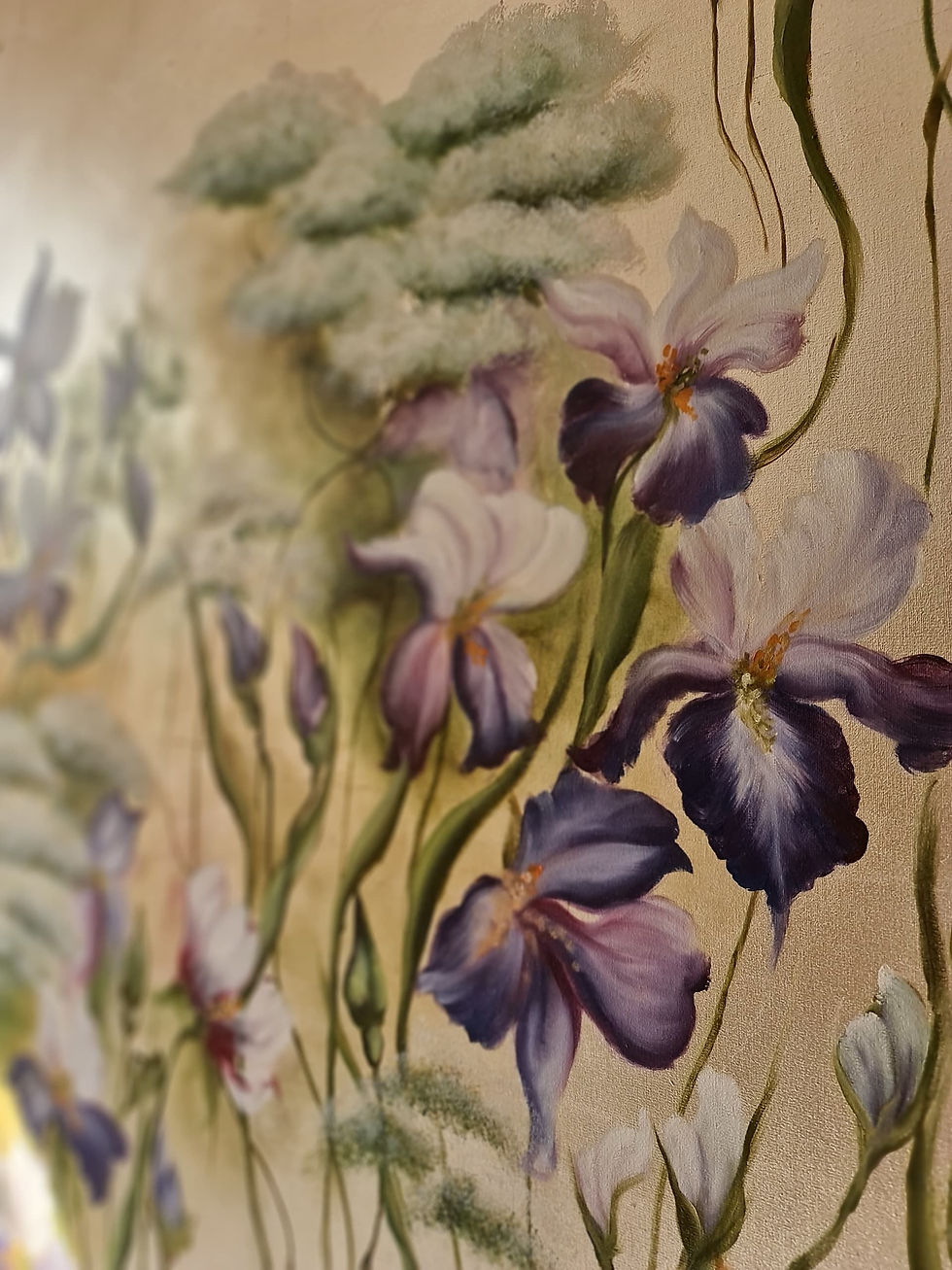 Miniature : Graceful lily painting with intricate details and vibrant, soothing colors.